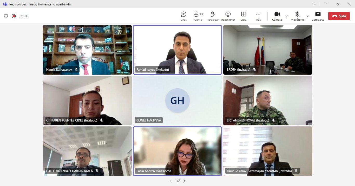 Agencia de Desminado de Azerbaiyán y el Ministerio de Defensa Nacional de Colombia fortalecen la cooperación en la lucha contra las minas terrestres